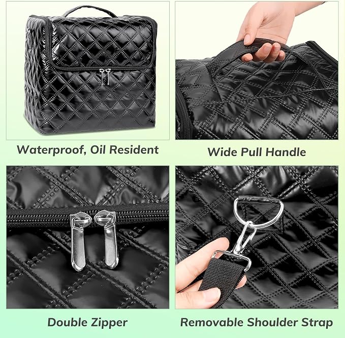 Deciniee Travel Makeup Bag, 4 Trays Large Cosmetic Bag - Image 5