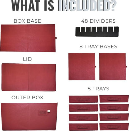 Christmas Ornament Storage Box, Adjustable Acid-Free Dividers | Holds 128 – 3 - Image 9