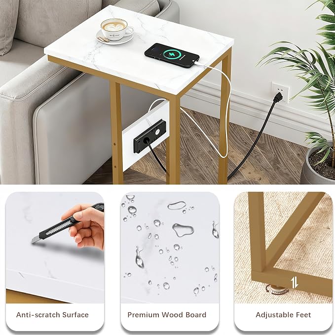 VECELO C Shaped End Side Table - Image 9