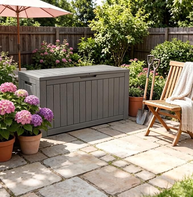 Outdoor Storage Box, 120 Gallon Resin Deck Boxes Outdoor Waterproof - Image 3