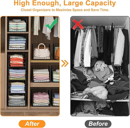 4-Tier Stackable Closet Organizers and Storage Shelves, Clothes Storage Basket - Image 2