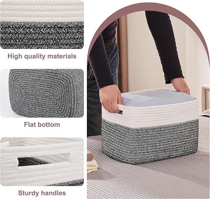 OIAHOMY 4 Pack Storage Baskets for Organizing, Basket for Shelves - Image 3