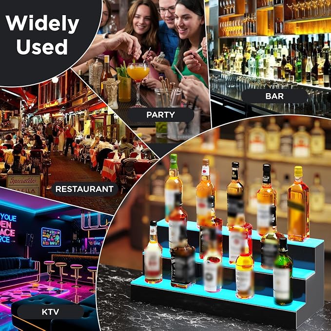 Dethan 3 Tier 48 Inch Liquor Bottle Display Shelf - Image 6