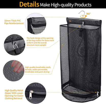 Hanging Collapsible Mesh Laundry Hamper - Image 3