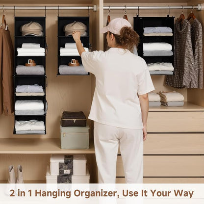StorageWorks Hanging Closet Organizer 6-Shelf, Separable Two 3 Shelf Closet - Image 2
