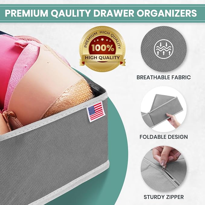 RFAQK 18 Pack Drawer Organizer Clothes-3 Sizes Dresser Organizer - Image 4