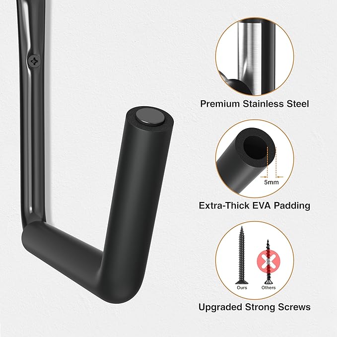 niffgaff Heavy Duty Garage Storage Hooks - 120 LB Capacity Wall Mounted Rack - Image 5