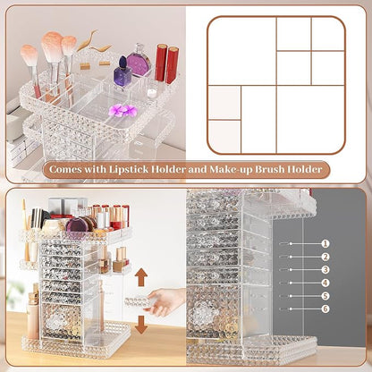 360 Rotating Makeup Organizer for Vanity, Large Skin Care Organizer - Image 8