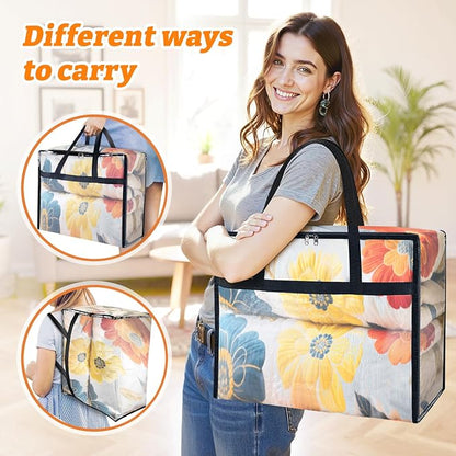 BlissTotes 4 Pack Clear Clothes Storage Bags, Moving Bags, Foldable Blanket - Image 7