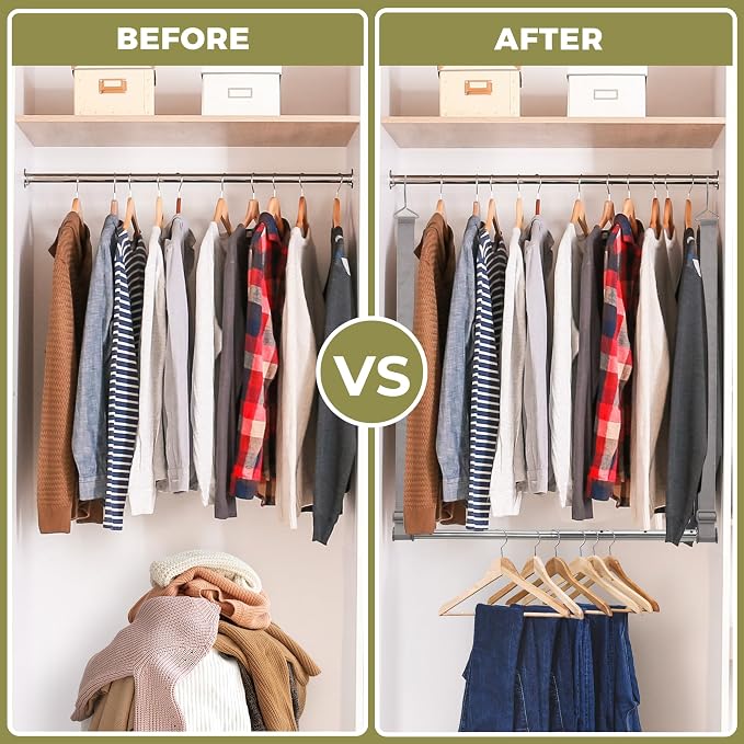Hanging Closet Rod, 17-28In Width and Up to 32In Height Closet Extender - Image 5