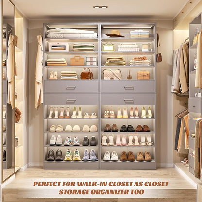 Aheaplus Tall Shoe Cabinet, 10 Tiers Wood Shoe Rack, Vertical Shoe Storage - Image 6