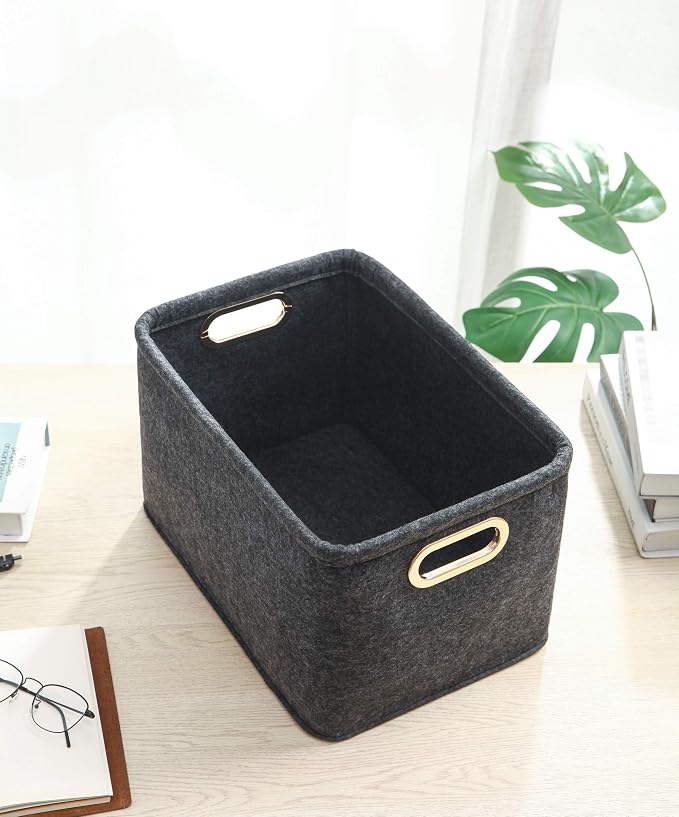Collapsible Storage Bins Foldable Felt Fabric Storage Basket Organizer Boxes - Image 4