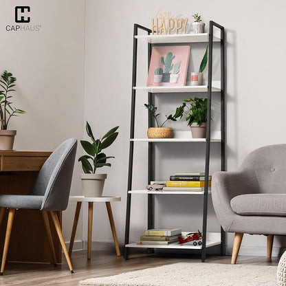 CAPHAUS 5 Tier Ladder Bookshelf, 24 Inch Width Free Standing Shelf, Bookcase - Image 2