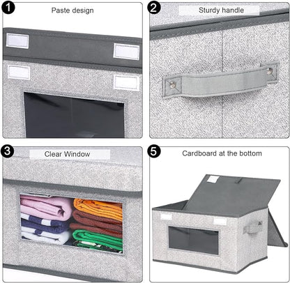 Univivi [4-Pack Fabric Storage Boxes Collapsible Storage Bins - Image 5