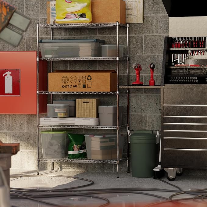 21" Deep x 42" Wide x 74" Height Wire Shelving Kit | 5-Tier | NSF Commercial - Image 2
