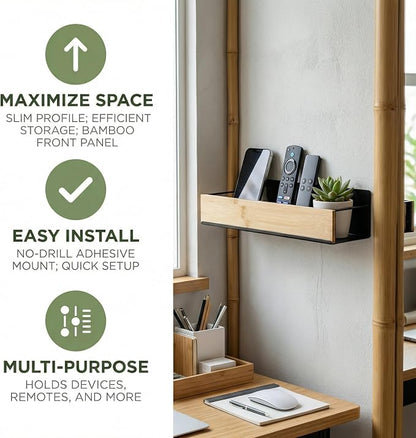 Wall Mount Organizer, Adhesive Metal Shelf - Image 3
