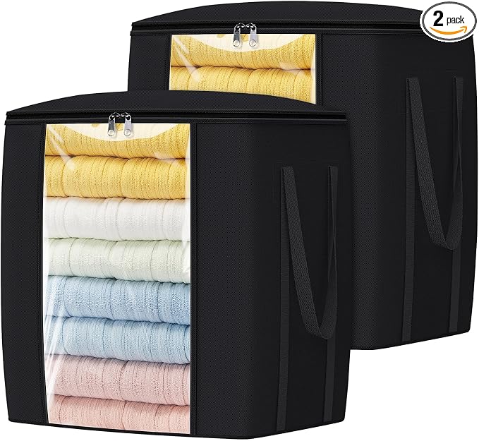 120L Extra Large Clothes Storage Bags, Foldable Blanket Storage and Organization by Unknown