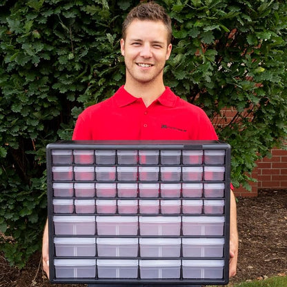 Akro-Mils 44 Drawer 10144REDBLK, Plastic Parts Storage Hardware and Craft - Image 2