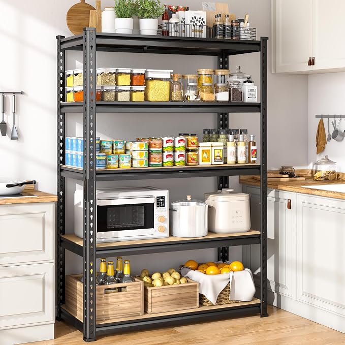 5-Tier Storage Shelves, 1980LBS Adjustable Pantry Shelves, Metal Shelving Unit - Image 9