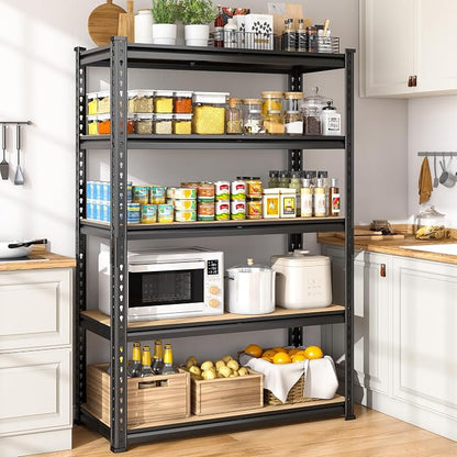 5-Tier Storage Shelves, 1980LBS Adjustable Pantry Shelves, Metal Shelving Unit - Image 9