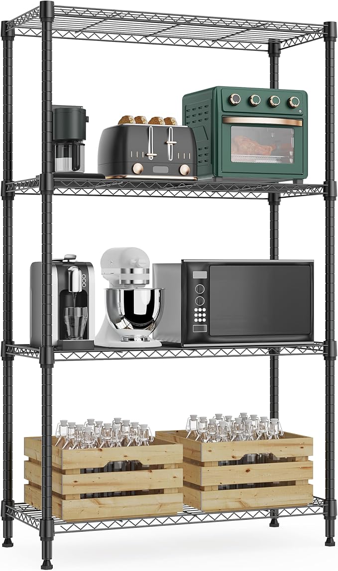 1000 lbs 4Tier Shelf Metal Storage Shelves Wire Rack Closet Organizers by MEIGAOPLASTICANDMETALHKCOLIMITED