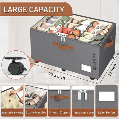 Shoe Organizer for Closet, 2 Pack Shoe Storage Organizer - Image 3