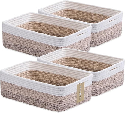 Large Shallow Organizing Baskets 15x11x5.1 Inches by MiniArkStorageBasketsHome