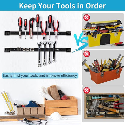 12" 18" 24" Magnetic Tool Holder Strip, Metal Tool Organizer Rack - Image 5