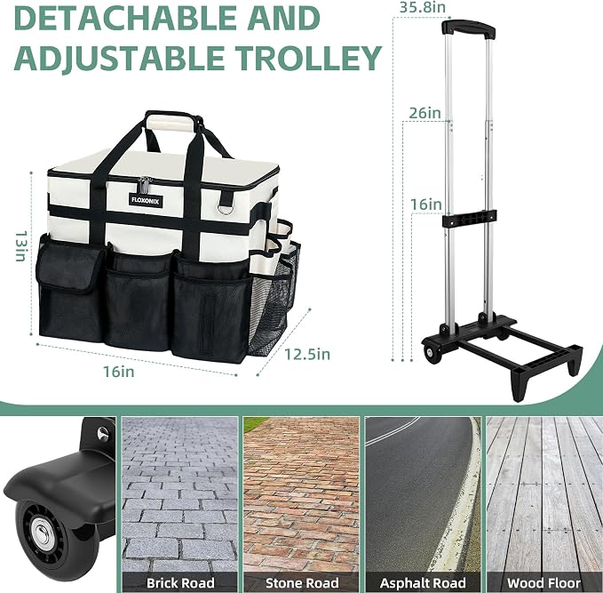 Large Rolling Cleaning Caddy Bag - Image 2