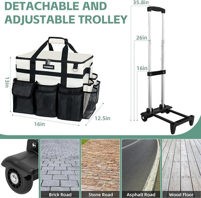 Large Rolling Cleaning Caddy Bag - Image 2