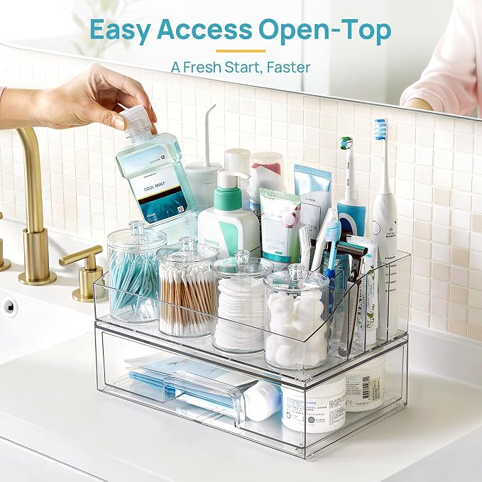 Vtopmart 6 PCS Bathroom Countertop Organizer, 1 Divided Tray - Image 4
