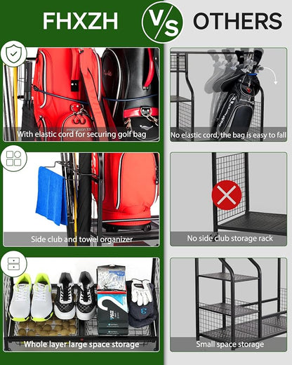 Golf Bag Storage Garage Organizer - Image 4