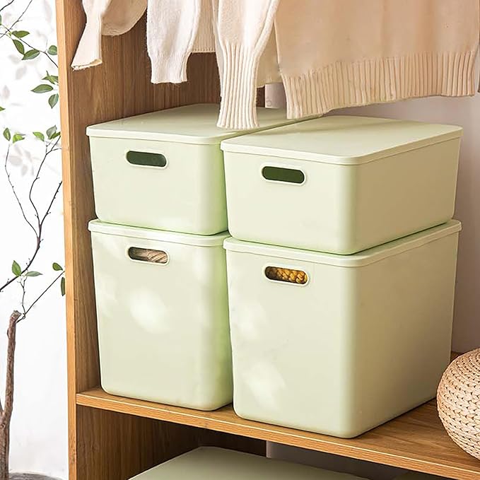 4 pack large plastic White storage bins Baskets, Toy Box Chest - Image 4