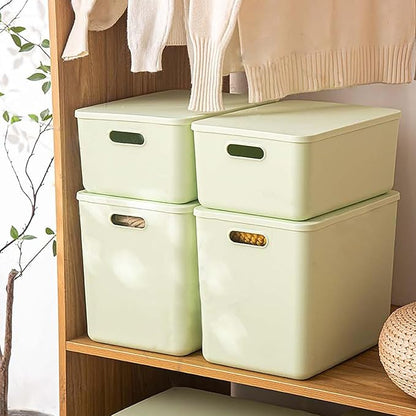 4 pack large plastic White storage bins Baskets, Toy Box Chest - Image 4