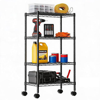 DUMOS 4-Tier Metal Wire Storage Shelves, Adjustable Standing Storage Rack Shelf by DumosLifestyle