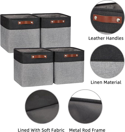 HNZIGE Fabric Cube Storage Baskets Bins Cube Baskets 11x11, Foldable Storage - Image 6