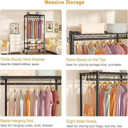 FUTASSI P6 Medium Rolling Clothes Rack Heavy Duty, Clothing Racks - Image 7