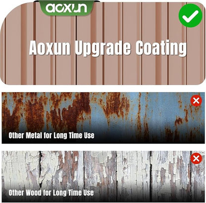 Aoxun 6'x4' Outdoor Metal Storage Shed - Image 2