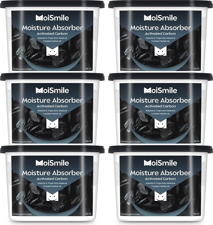 Moisture Absorbers 6 Pack, Activated Carbonfor Closet Dehumidifier Moisture by MoistureAbsorbers
