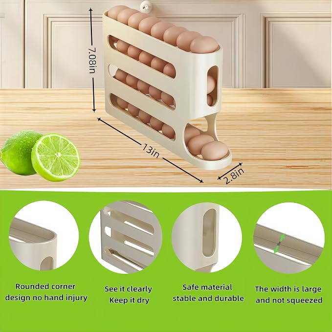 Egg Holder for Fridge, Egg container for refrigerator, Space-Saving Automatic - Image 3