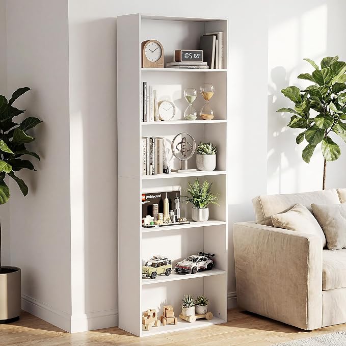 GRUSIGN 71" Tall 6-Tier Bookshelf, Large Open Display Bookcase by GRUSIGN