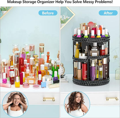 360 Rotating Makeup Organizer, DIY Adjustable Cosmetics Organizer, Professional - Image 2