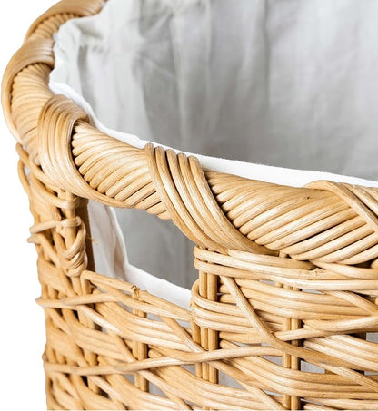 The Basket Lady Round Wicker Laundry Hamper, Extra Large, 23 in Dia x 28 in H - Image 3