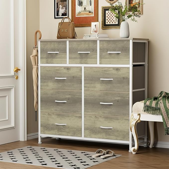 Sweetcrispy 9 Drawer Fabric Dresser Storage Tower - Image 2