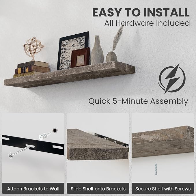 Floating Shelves Reclaimed Barnwood - Image 5