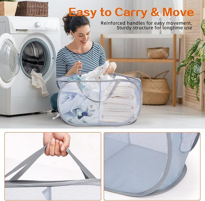 Sturdy Collapsible Laundry Baskets, Foldable Pop Up Laundry Hamper, Durable 2 - Image 5