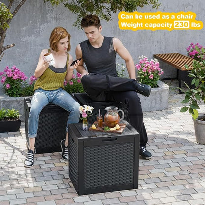 Vixzen 31 Gallon Deck Boxes Outdoor Waterproof, Resin Lockable Storage Box - Image 4