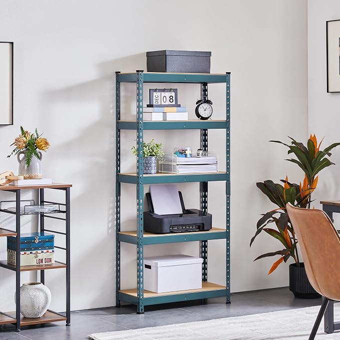 Topeakmart 5-Tier Utility Shelves, Metal Storage Shelves, Adjustable Shelving - Image 2