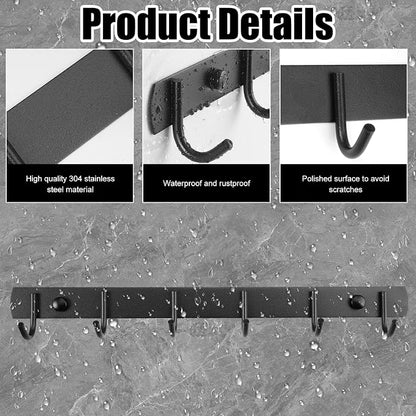 2 Pack Coat Rack Wall Mount, 12.6 in Wall Hooks - Image 3