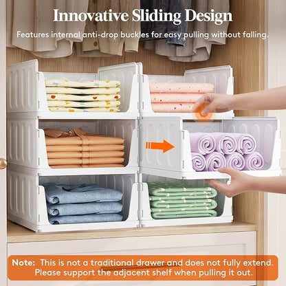 Lifewit 6 Pack Stackable Closet Organizers and Storage Basket - Image 4